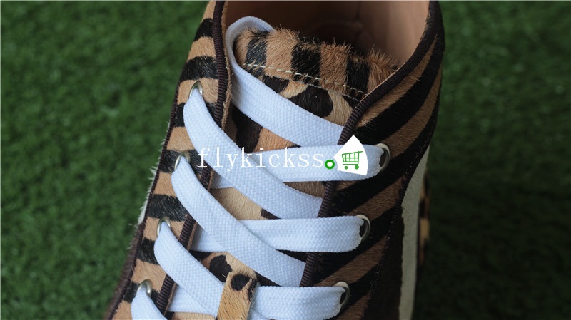 Christian Louboutin Flat Sneaker High Top Leopard Furs